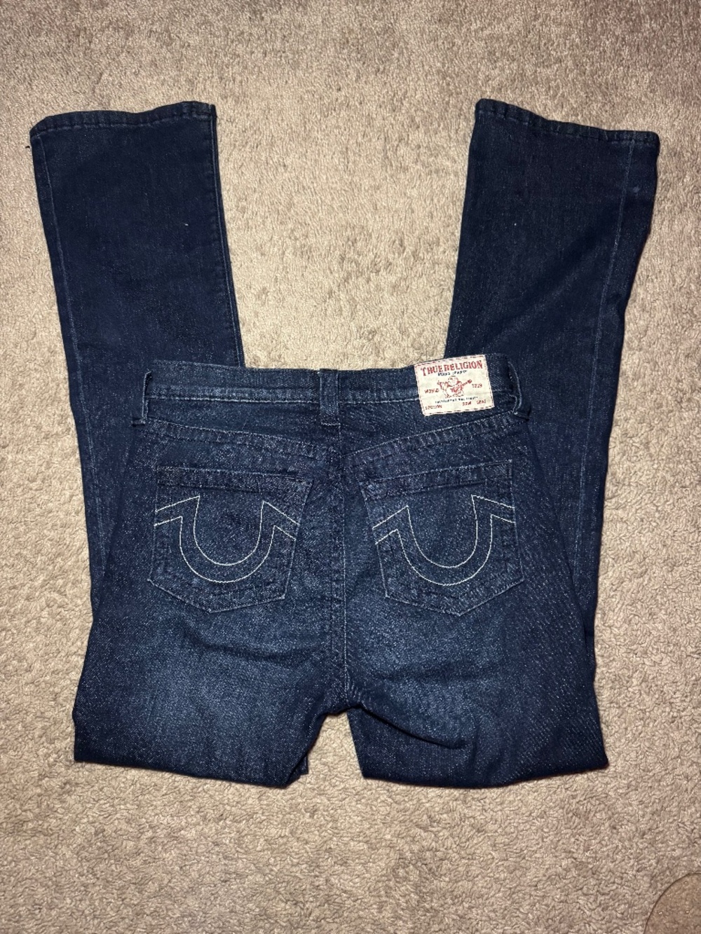 True Religion Dark Wash Horseshoe Jeans Y2K